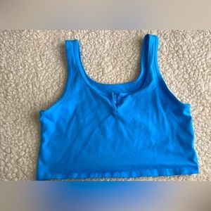 tank blue with cut in middle